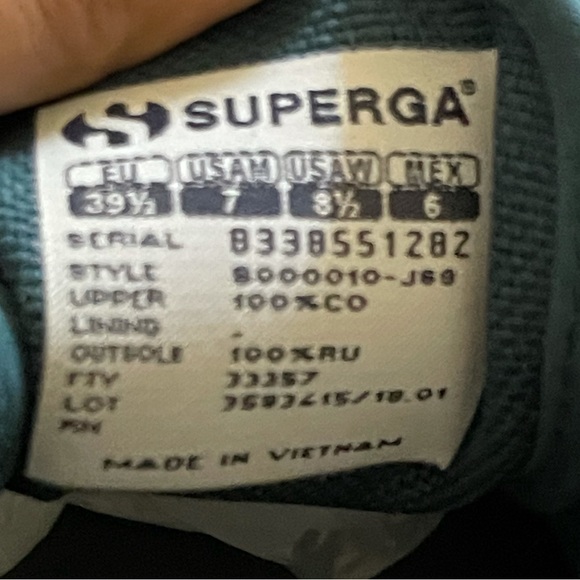 Superga Cotu Classic S000010 Blue Sneaker Shoes Size US W 8.5 - Picture 10 of 10